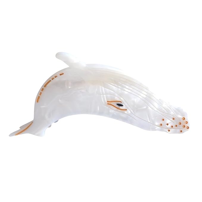Novelty White Whale Hair Clips,Cute Acetate Hair Clip,Big Claw Clips for Women