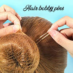 Teenitor Hair Nets and U-Pins Set - 40 Invisible Mesh Nets with Elastic Edge, 80 U-Shaped Pins for Ballet Buns, Sleeping, Wigs (Dark Blonde)