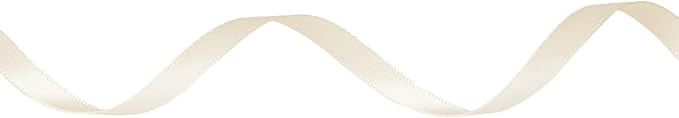 Ribbli Double Faced Ivory Satin Ribbon, 1/4” x Continuous 25 Yards, Use - Image 2