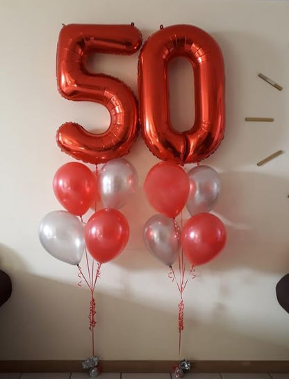 Red Number 50 Balloon 40 Inch - Image 2
