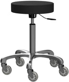 TASALON Rolling Stool - Adjustable Stool with Wheels - Soft Swivel Workbench - Desk Chair for Kitchen, Salon, Spa, Tattoo, Pedicure - Massage Salon Esthetician Chair – Black