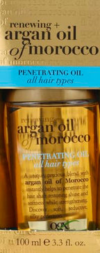 OGX Renewing + Argan Oil of Morocco Penetrating Hair Oil Treatment, Moisturizing & Strengthening Silky Oil for All Hair Types, Paraben-Free, Sulfated-Surfactants Free, 3.3 fl oz (Pack of 2)