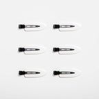 Creaseless No Bend Hair Clips (White/Black)