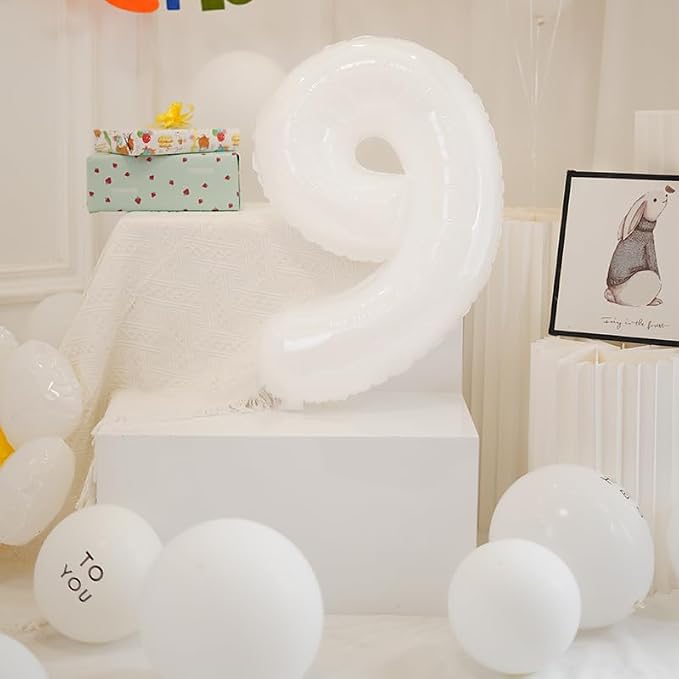 Number Balloons 9 Balloon White - Image 2