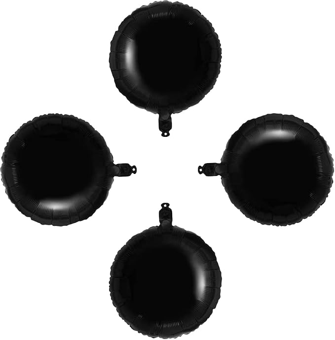 Black Foil Balloon Round Shaped Mylar Helium Balloons Graduation Party Balloons - Image 3