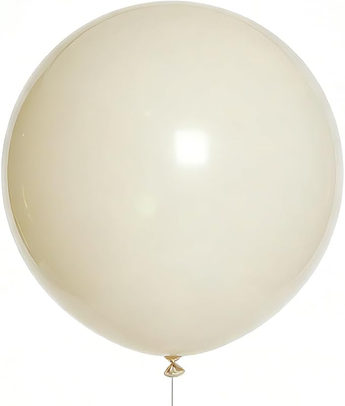 Cream Balloons 10 Pack 36 inch Latex Party Neutral Round Beige Sand White by BOMSI