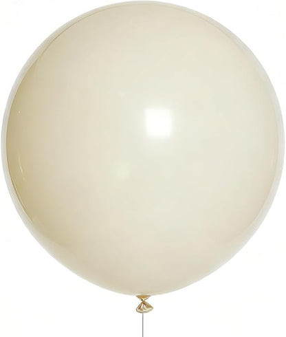 Cream Balloons 10 Pack 36 inch Latex Party Neutral Round Beige Sand White by BOMSI