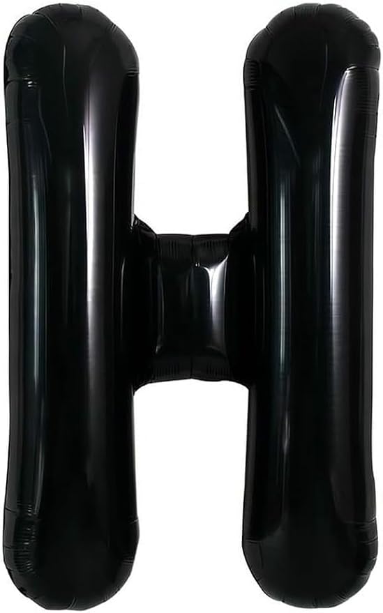 40 Inch Black Letter H Foil Balloon, Large Jumbo Mylar Helium Alphabet Balloon - Image 2