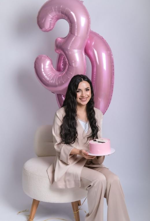 Pearl Pink Number 0 Balloon 40 inch, Balloon numbers party supplies, deco photo - Image 6