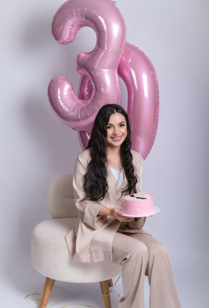 Pearl Pink Number 0 Balloon 40 inch, Balloon numbers party supplies, deco photo - Image 6