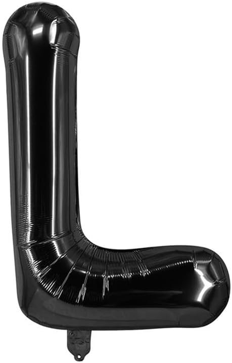 40 Inch Black Letter L Foil Balloon, Large Jumbo Mylar Helium Alphabet Balloon by Unknown