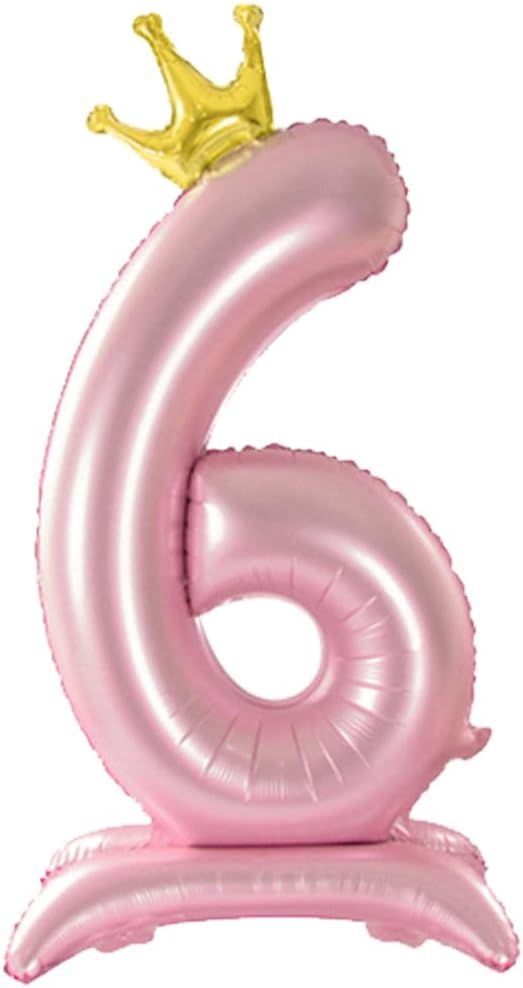 42 Inch Pink Foil Number 6 Balloon, 6th Pink Birthday Decorations | Giant by Alainzeo