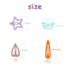 120Pcs Hair Clips for Girls,Non Slip Metal Snap Hair Clips for Kids Star & Butterfly hair accessories (4 Styles and 15 Assorted Colors)