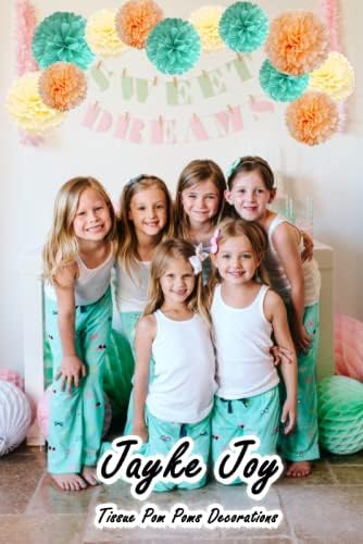 12 Pcs Tissue Paper Pom Poms Mint Peach Beige Mixed Sizes 8" 10" 12" - Image 4