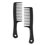 4 Pcs Wide Tooth Combs for Disentangling and Styling Long, Curly Hair (Black)