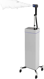 3 In 1 Standing Nano Hair Steamer Heated Micro Mist Spray Negative Ion Blue Light Hair Care Nanoscale Steamer for Deep Conditioning with Removable Nozzle & Wheels, 10 Levels Fog Output, 0.13Gal Tank