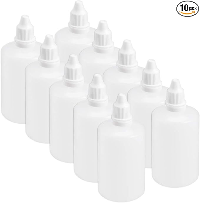 uxcell Plastic Dropper Bottle, 100ml/3.4oz Small Mouth Drop Bottles Empty Squeezable Liquid Dropper Bottle 10pcs