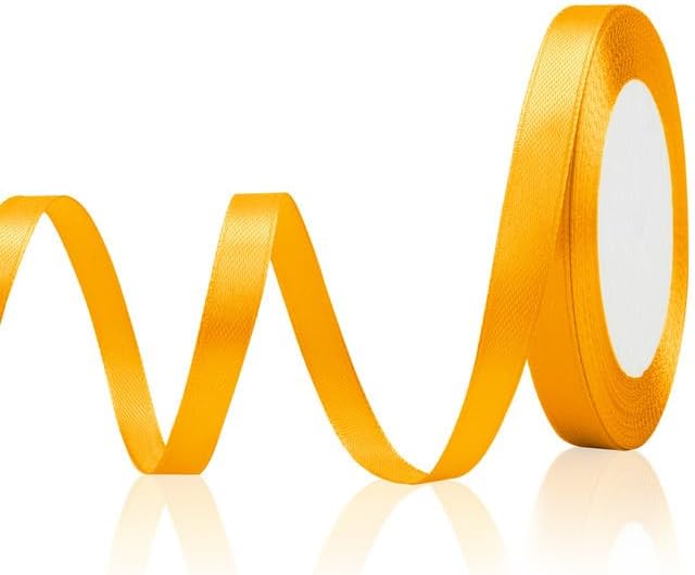 Yellow Ribbon Gold Ribbon Lemon Fall 3/8 in 25 Yards Satin Ribbons by OALCQ