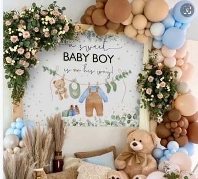Mocsicka Its a Boy Banner Baby Boy Baby Shower Backdrop Decorations 7x5ft | - Image 4