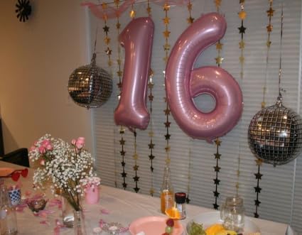 Pearl Pink Number 1 Balloon 40 inch, Balloon numbers party supplies, deco photo - Image 3