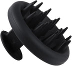 Silicone Scalp Massager Shampoo Brush Scrubber with Soft Bristles Exfoliator for Shower Dandruff Removal Wet Dry Hair Growth and Care Black