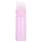 ZJchao Root Comb Applicator Bottle, 160ml Hair Dye Bottle with Graduated Scale Professional Brush Applicator Comb Hairdressing Coloring Styling Tool Root Application Cup (Pink)
