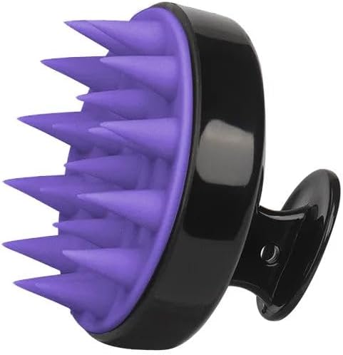 Silicone Scalp Massager for Hair Growth – Shampoo Brush for Shower, Dandruff & Dry Scalp Relief – Soft Silicone Hair Scrubber Black-Blue