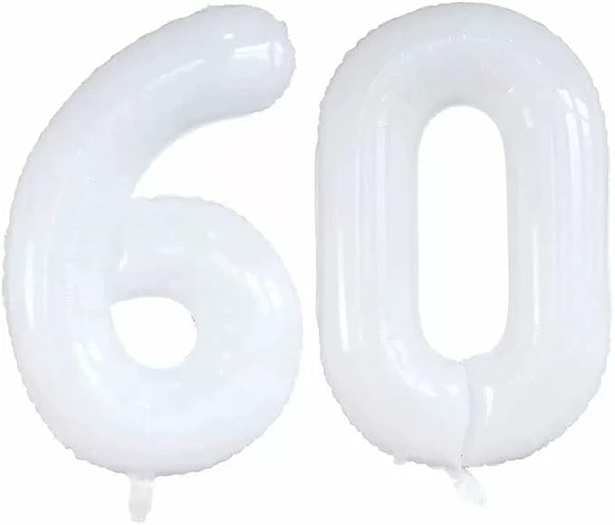 Number 60 Balloons for 60th Birthday Party Decorations, 42 Inch Jumbo Foil by GOER