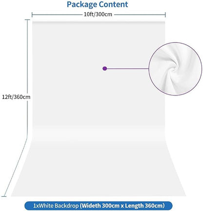 HEMMOTOP White Backdrop, 10x12 ft, Photography Background Screen | Polyester - Image 7