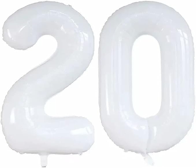 Number 20 Balloons for 20th Birthday Party Decorations, 42 Inch Jumbo Foil by GOER