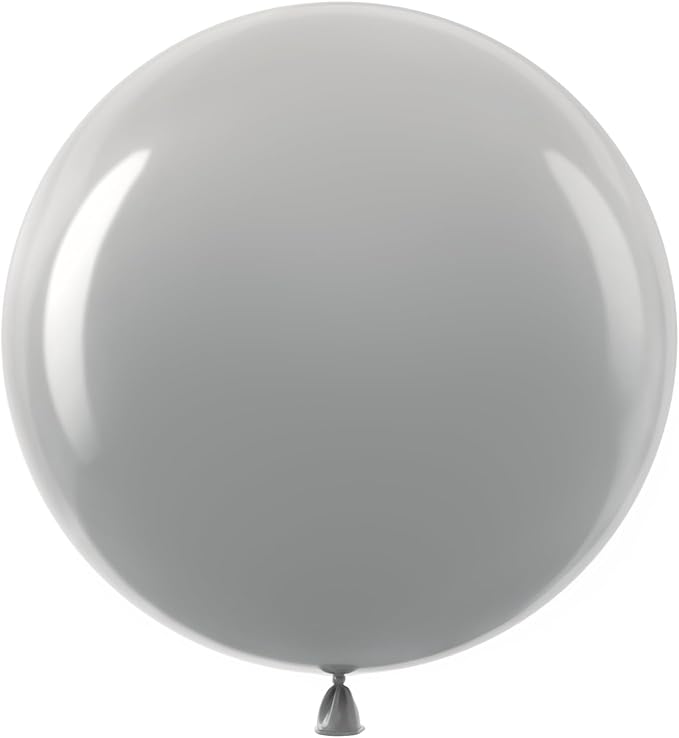 Bezente Gray Giant Latex Round Balloons 36 Inch 8 Pack | Balloons Large Pastel by Bezente