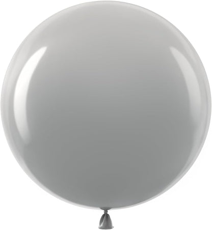 Bezente Gray Giant Latex Round Balloons 36 Inch 8 Pack | Balloons Large Pastel by Bezente