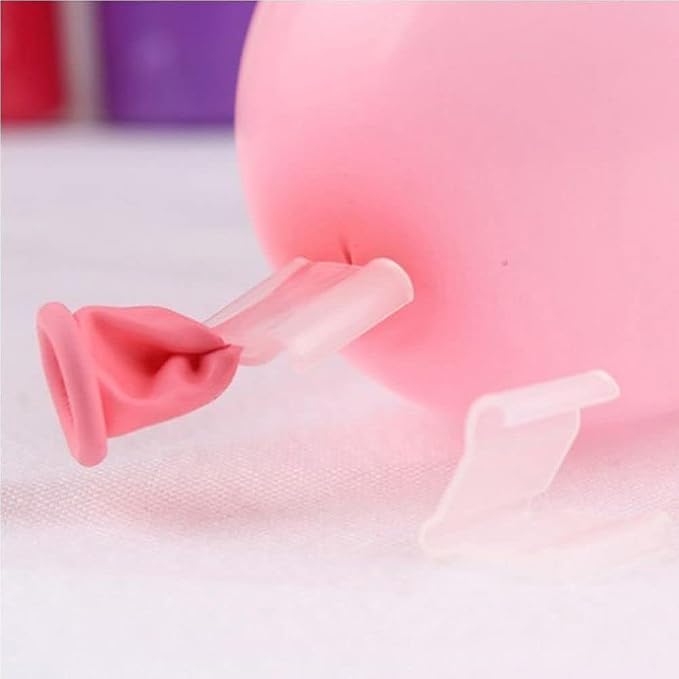 100Pcs Transparent Plastic Balloon V-shaped Clips, Wedding Party Halloween - Image 5
