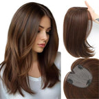 Hair Toppers for Women Large Base Toppers Hair Pieces for Women with Thinning Hair Clip Ins Fake Bangs Perfect Solution for Thinning-hair and Stylish Upgrade 15 Inch