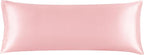 BEDELITE Satin Body Pillow Cover, Super Soft and Cooling Body Pillow Pillowcase for Hair and Skin, Breathable Silky Full Long Pillowcase Cover(20"x54", Pink)
