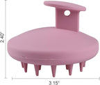 Silicone Scalp Massager Shampoo Brush Scrubber with Soft Bristles Exfoliator for Shower Dandruff Removal Wet Dry Hair Growth and Care Pink
