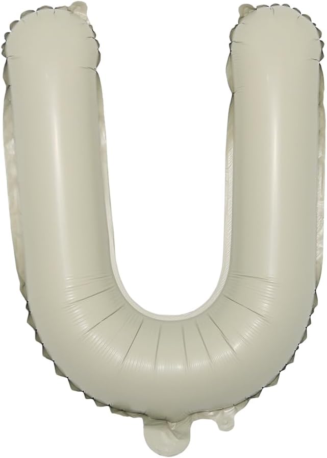 16 inch Cream Letter A to Z Alphabet Number 0-9 Foil Balloons Letter Birthday by RUIANSI