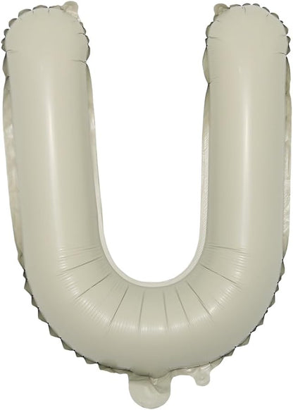 16 inch Cream Letter A to Z Alphabet Number 0-9 Foil Balloons Letter Birthday by RUIANSI