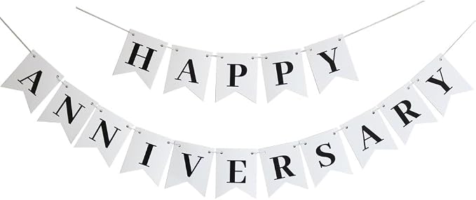 White Happy Anniversary Banner, and Baby Showers by DIADARL