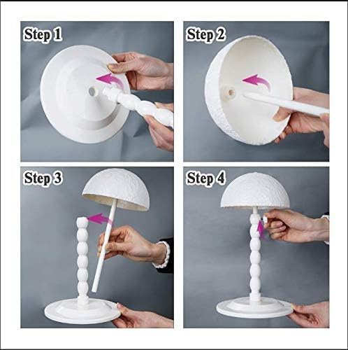 Youngther 2Pcs Wig Stand Adjustable Height Hat Display Portable Folding Wig Head Holders Plastic Wig Stand for Styling Wig Hair Drying Display(2 PCS (PACK OF 2) )(PACK OF 2)