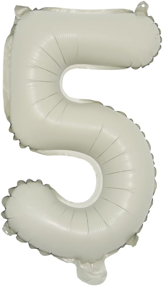 16 inch Cream Letter A to Z Alphabet Number 0-9 Foil Balloons Letter Birthday by RUIANSI