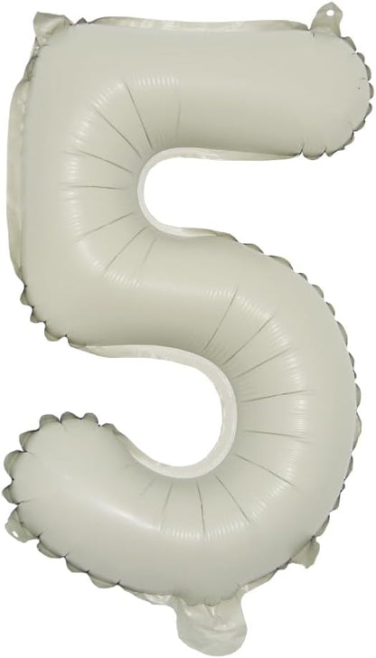 16 inch Cream Letter A to Z Alphabet Number 0-9 Foil Balloons Letter Birthday by RUIANSI