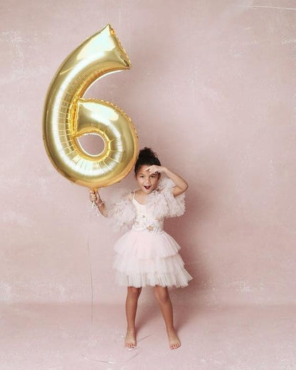 6 Balloon Number 40 Inch Light Gold Balloons - Image 2