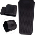ANGENIL Silicone Heat Resistant Travel Mat Pouch for Titanium Ceramic Flat Iron, Hair Straightener Professional and Curler 2 in 1, Curling Wand, Crimper Hair Iron Tools, Food Grade Silicone, Black