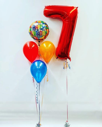 Red Number 7 Balloon 40 Inch, 7th Birthday Party Decorations Men Women | Foil - Image 2