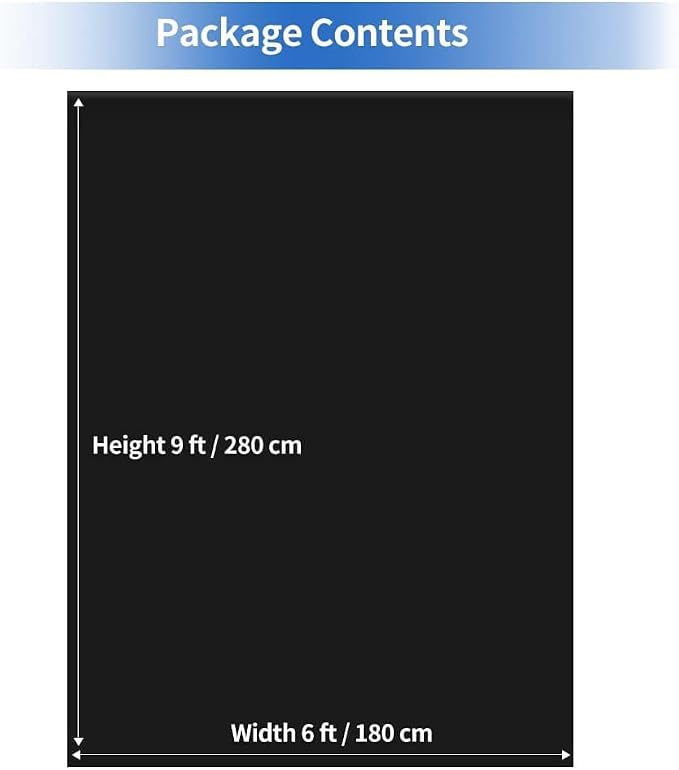 HEMMOTOP Black Photo Backdrop, Photography Screen Backdrops | Polyester Fabric - Image 8