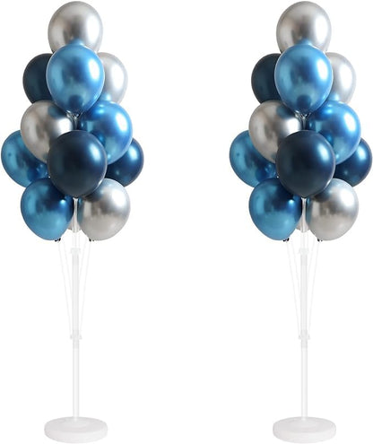 Leesoot 2 Sets 62inch Blue Silver Floor Balloon Column Kit Stand by Unknown
