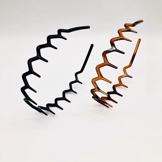 4Pcs Zigzag Headband Headband with Teeth Tooth for Women Girls Plastic Wavy Comb Zig Zag Black Plastic Tooth Hair Comb Hair Accessories
