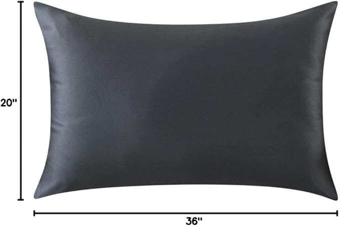 SLPBABY Silk Pillowcase for Hair and Skin with Hidden Zipper Print (King, Space Gray)