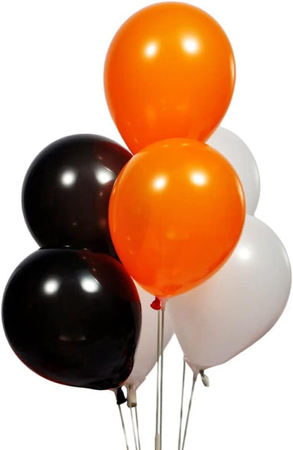 300 Pack Orange Black and White Balloons - Image 4